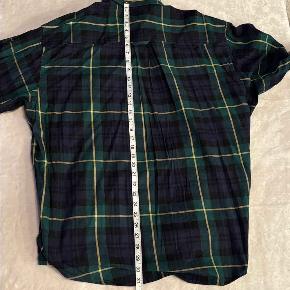 Pendleton Green Blue Black Plaid Button Down Mens… - image 6